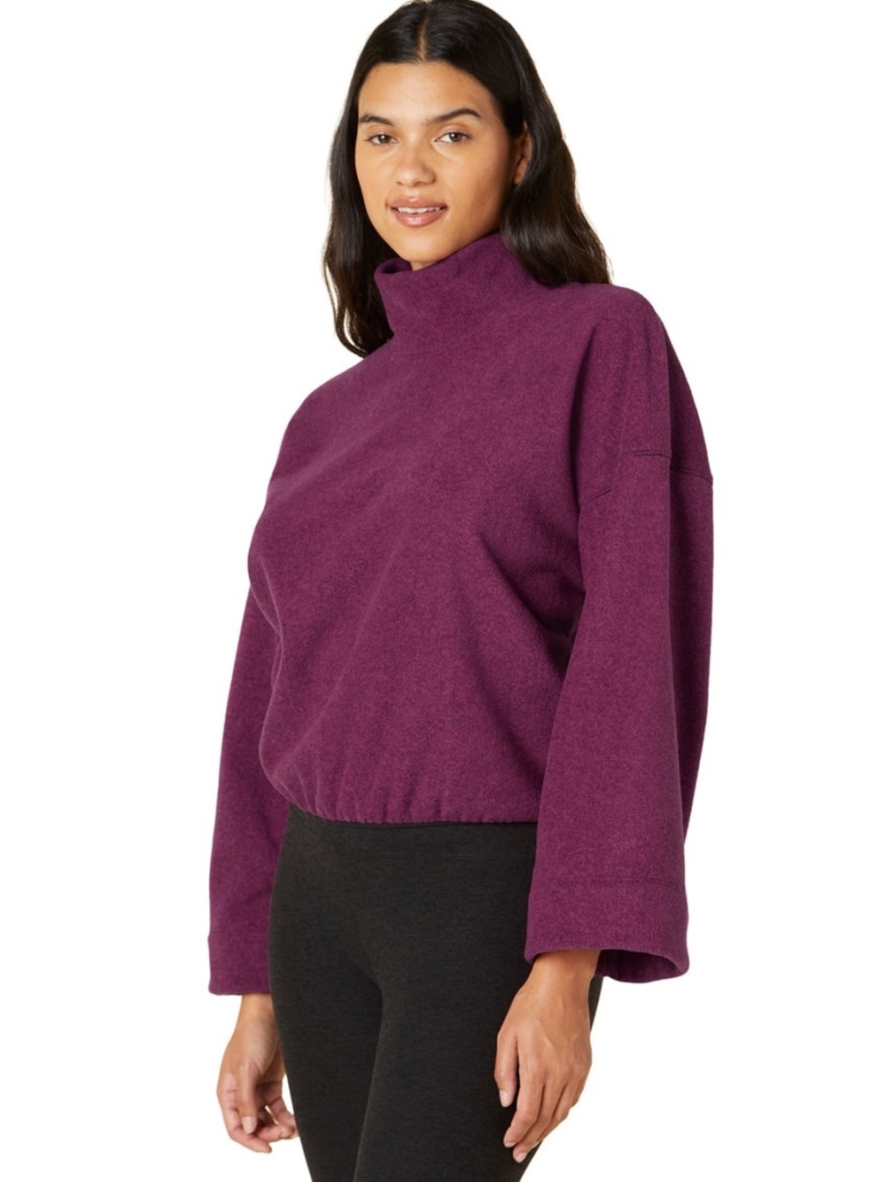 NWT Beyond Yoga Women’s XL Back East Pullover Oversized USA Made Purple Yoga